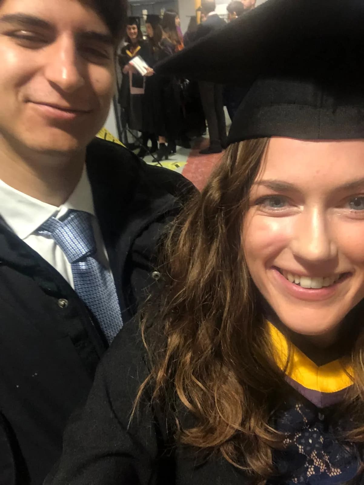Kirsty and Mateo selfie at graduation ceremony